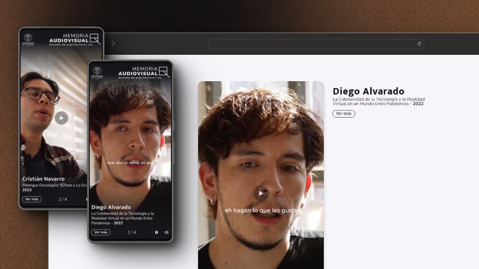 Captura de pantalla del proyecto Memoria Audiovisual